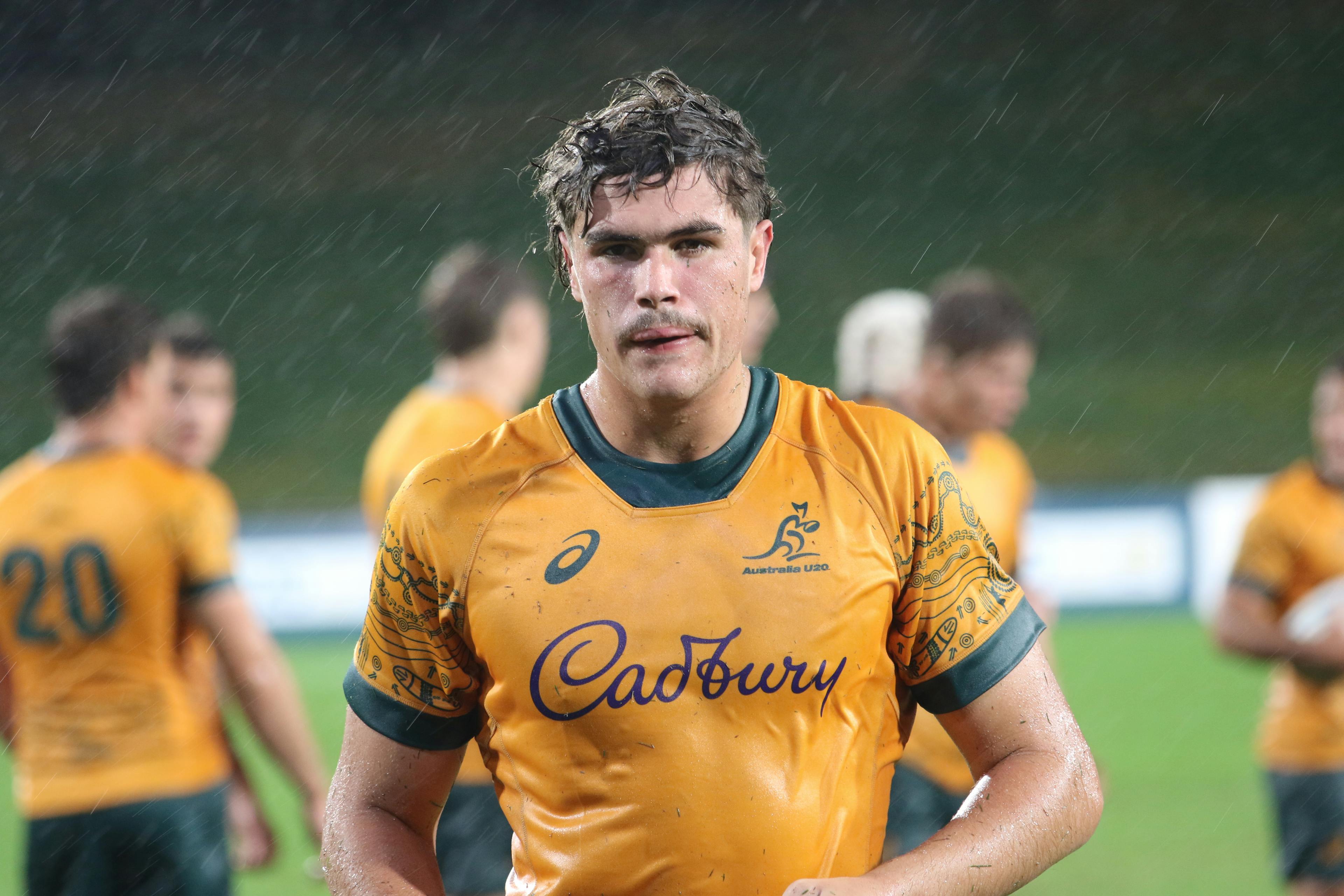 Harvey Cordukes in action during Australia's opening TRC U20 clash with Argentina. Picture: Rugby Australia