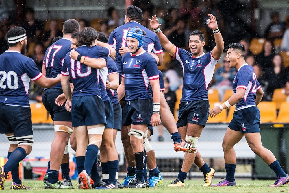 Melbourne Rebels U20s players celebrate their win. Photo: Stuart Walmsley/ARU Media. 
