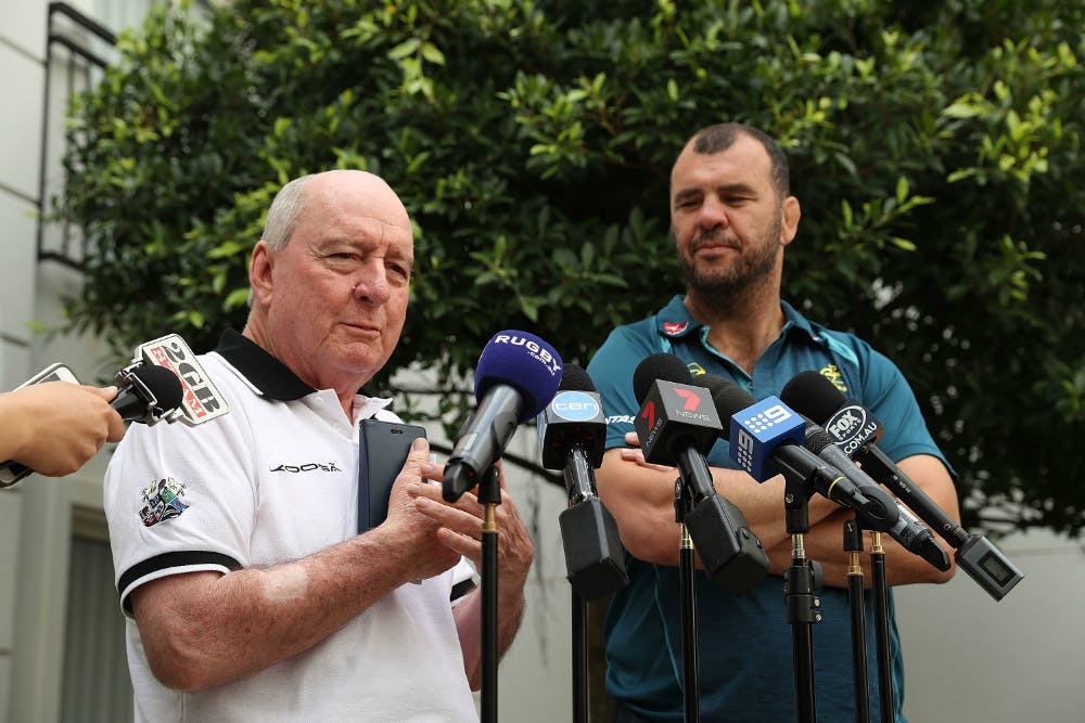 Alan Jones and Michael Cheika traded verbal barbs in the lead up to the Barbarians' clash with the Wallabies. Photo: Getty Images