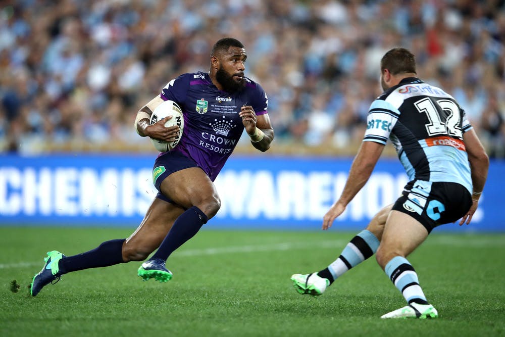 Marika Koroibete in action for the Storm in the NRL Grand Final. Photo: Getty Images