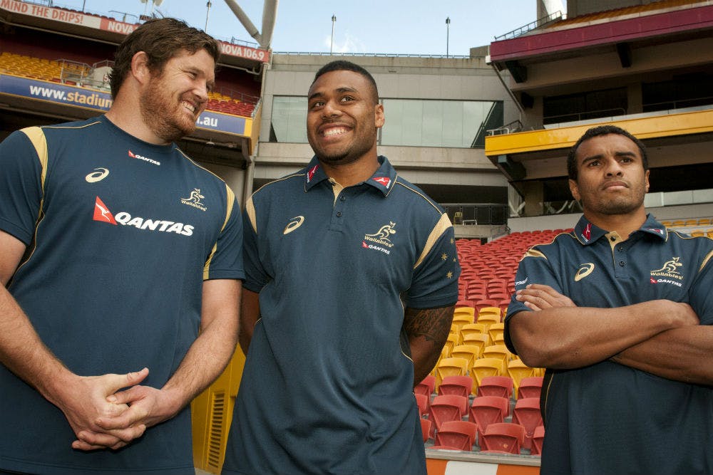 Samu Kerevi is all smiles after being named in the 2015 extended Wallabies squad. Photo: Getty Images