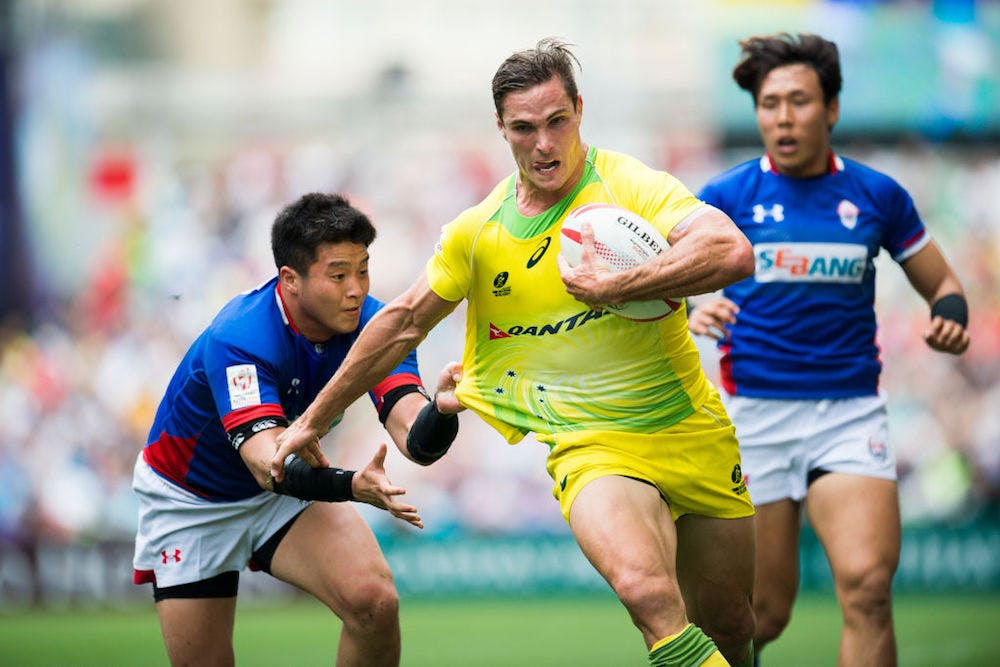 In better times. Jenkins on the charge against Samoa in Hong Kong. Photo: Getty Images