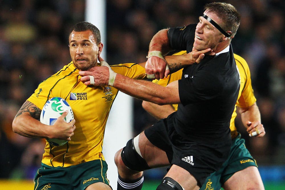 Brad Thorn and Quade Cooper in the 2011 World Cup. Photo: Getty Images