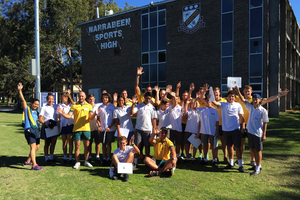 The Aussie Sevens have been working with students at Narrabeen Sports High. Photo: Supplied