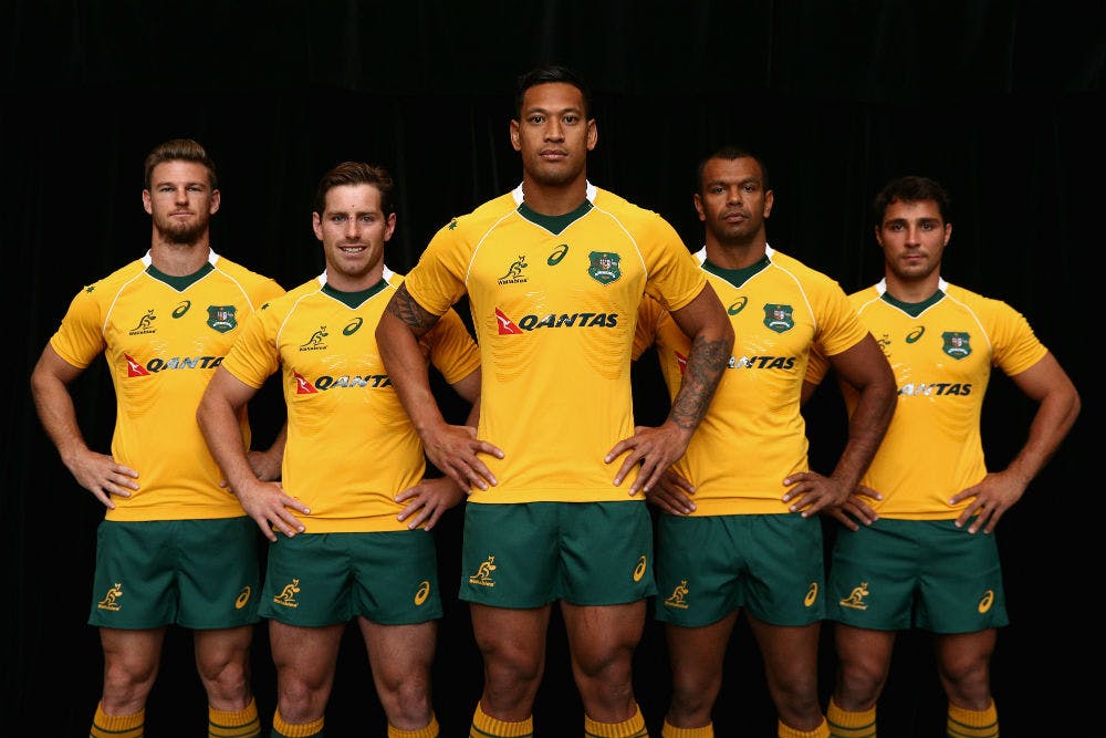 The Qantas Wallabies have unveiled their 2016 jersey ahead of the England Series next month. Photo: Getty Images