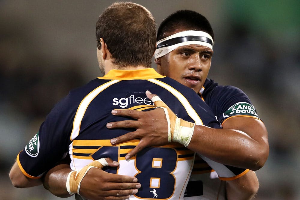 Allan Alaalatoa returns for the Brumbies in their clash with the Chiefs. Photo: Getty Images