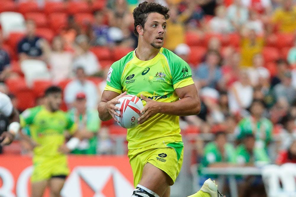 Sam Figg has been getting more game time for the Aussie Sevens in Singapore. Photo: Getty Images
