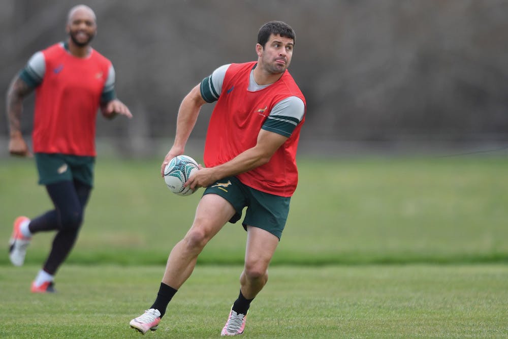 Morne Steyn training at flyhalf, with Pat Lambie at fullback. Photo: Getty Images.