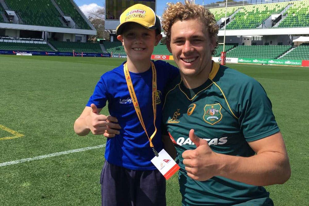 Ned Hanigan made Oliver's day in Perth. Photo: Supplied
