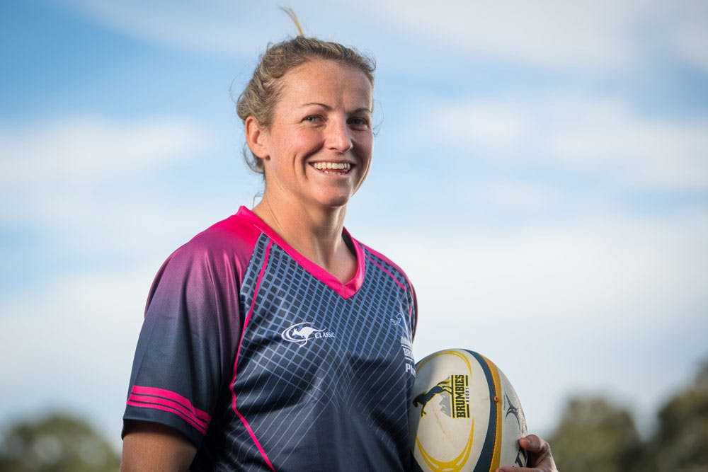 Kate Brown travels two hours to play rugby. Photo: RUGBY.com.au/Stuart Walmsley