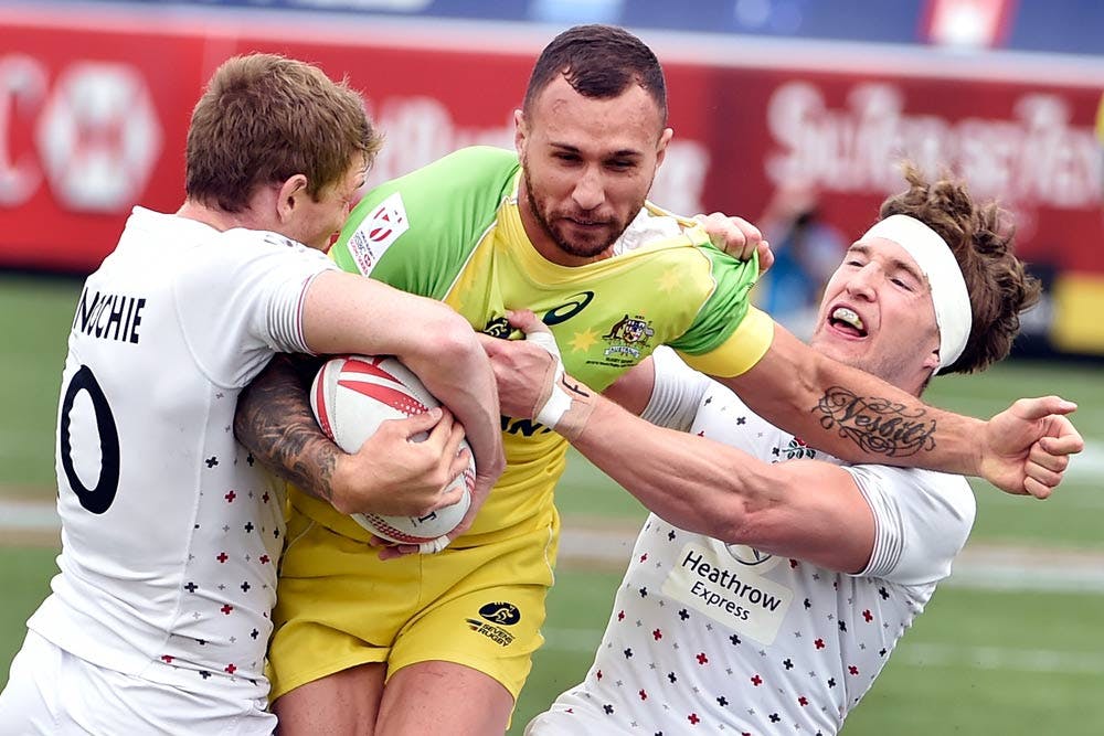 Quade scored his first Sevens try in Vegas. Photo: Getty Images