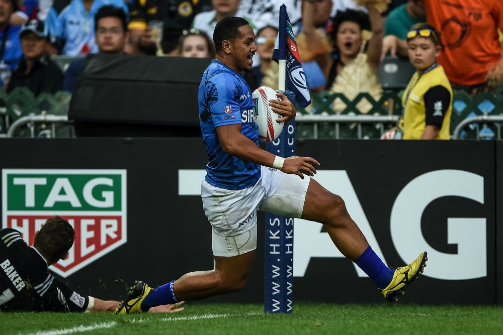 Ed Fidow nabbed a hat trick for Samoa as they thumped Germany. Photo: AFP