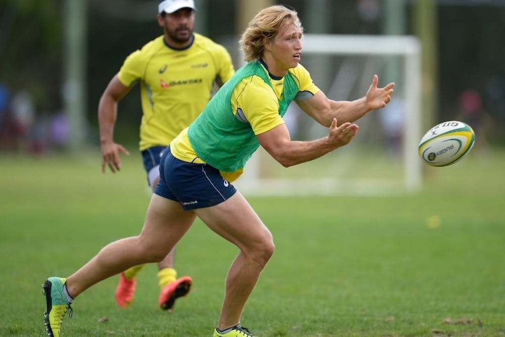 Jesse Parahi during the Aussie Sevens training session at Narabeen, Sydney. Photo: ARU Media