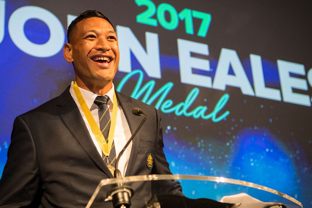 Israel Folau won his third John Eales Medal last year. Photo: RUGBY.com.au/Stuart Walmsley