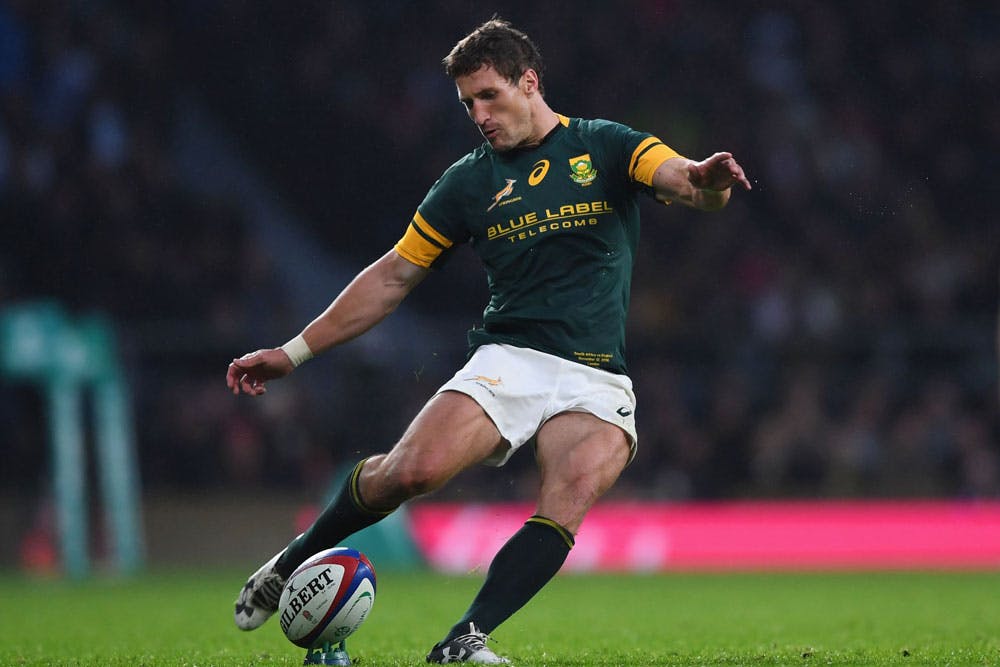 Johan Goosen lining one up for the Springboks. Photo: Getty Images