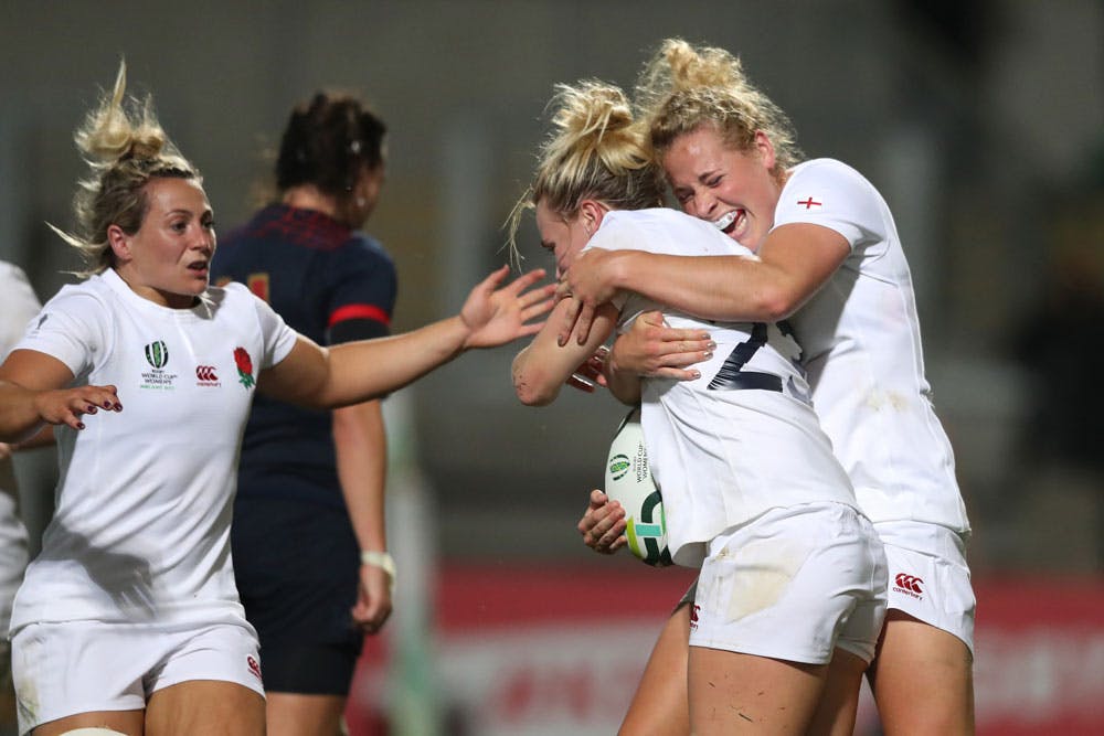 England celebrate qualifying for the World Cup final. Photo: Getty Images