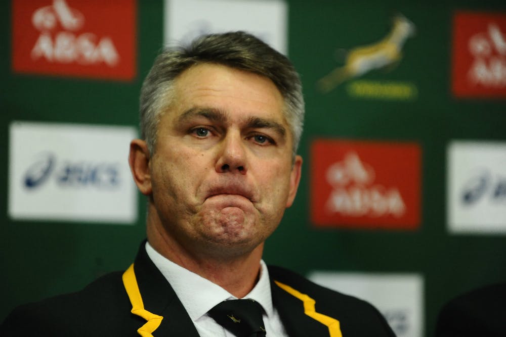 Heyneke Meyer has remained tight lipped when asked whether he will be leading Stade Francais next season. Photo: Getty Images
