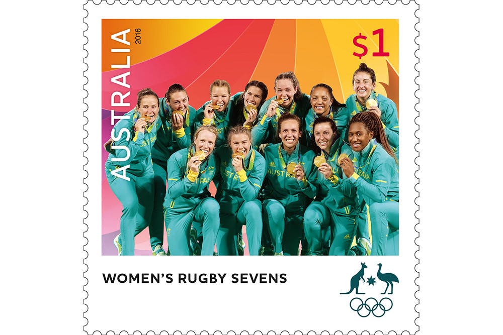 Australian Women's Sevens team will feature on a stamp after their gold medal. Photo: Supplied