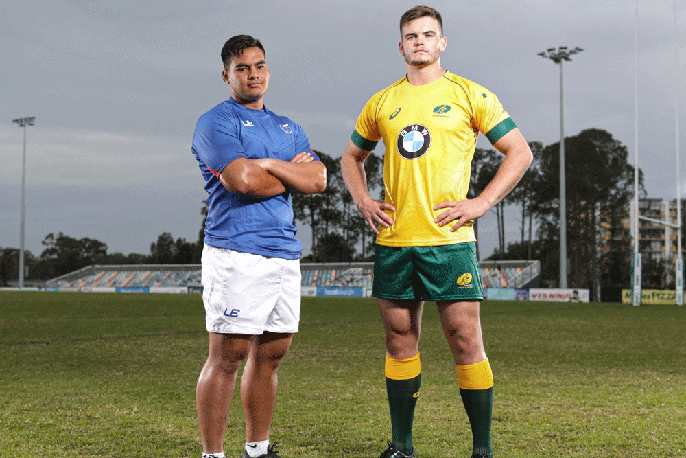 Reece Hewat (right) will lead Australia against Samoa on Friday night. Photo: Oceania Rugby