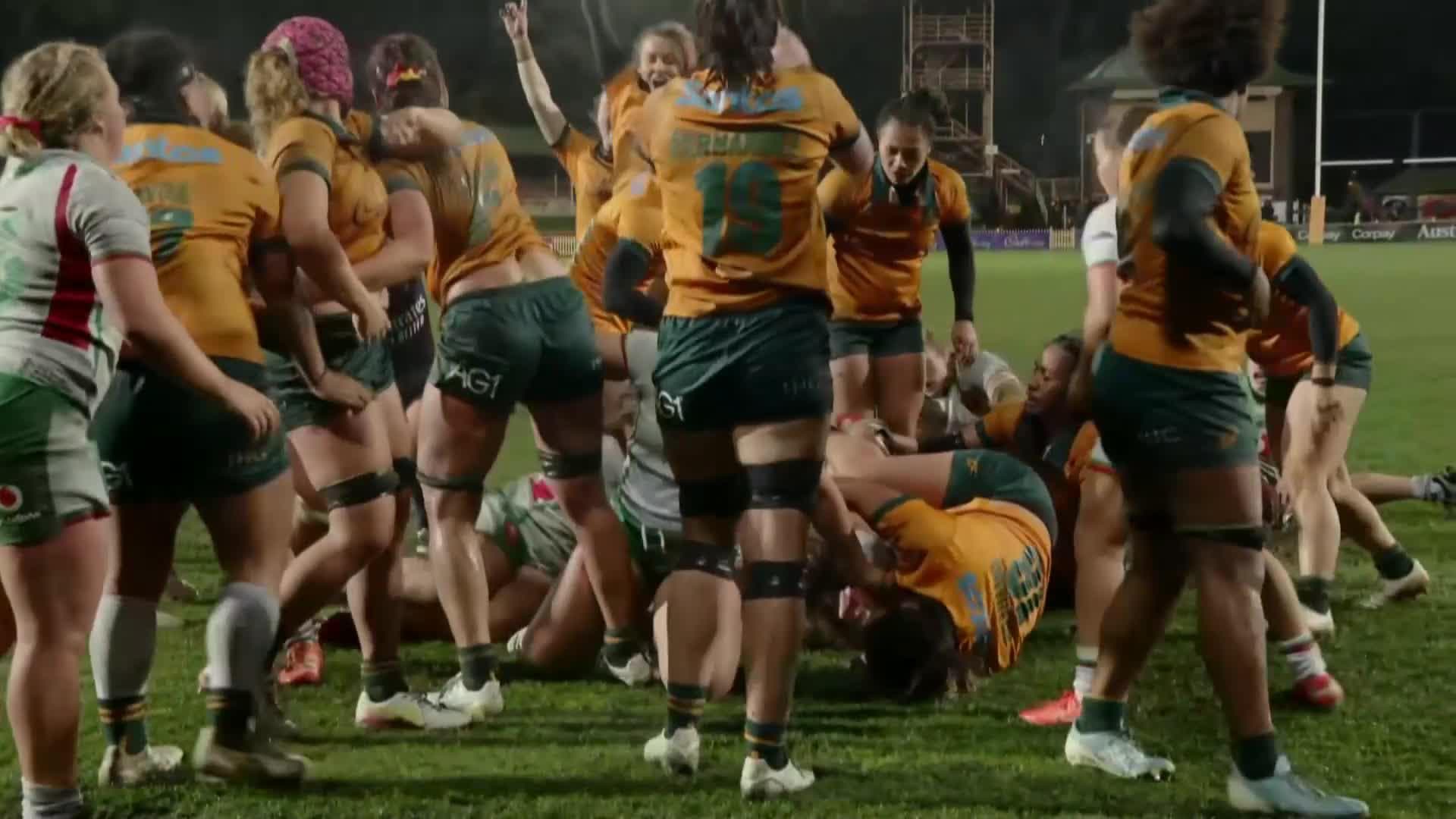 Ashley Marsters with a Try vs Wales Women