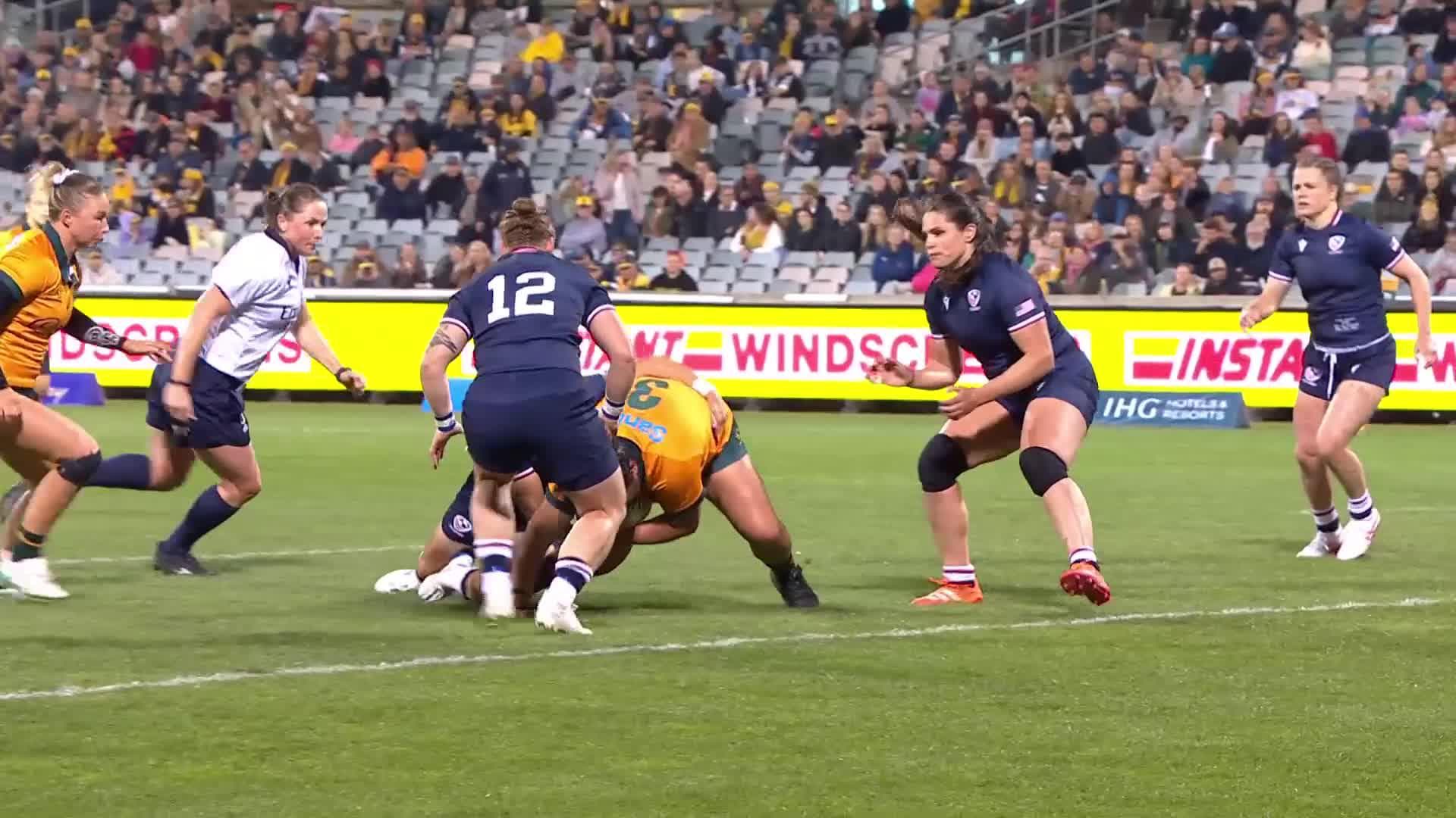 Eva Karpani with a Try vs USA Women