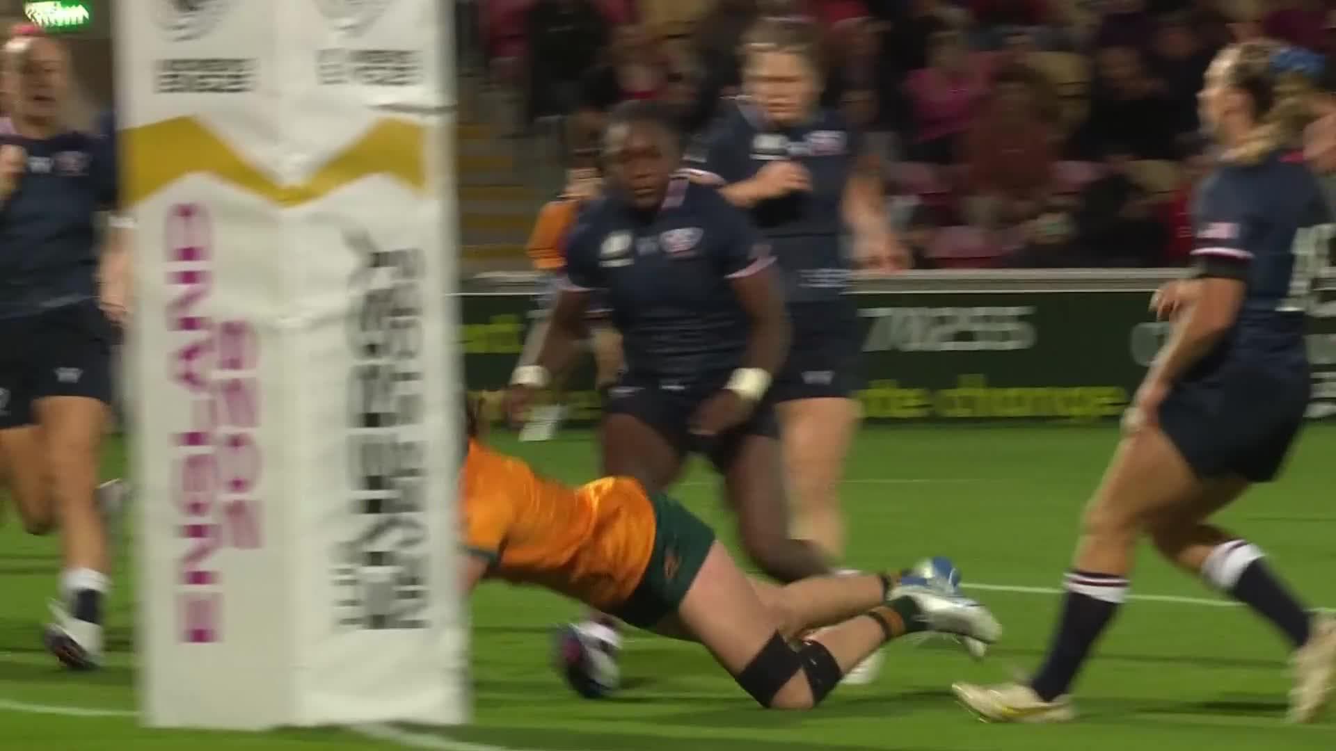 Caitlyn Halse with a Try vs USA Women