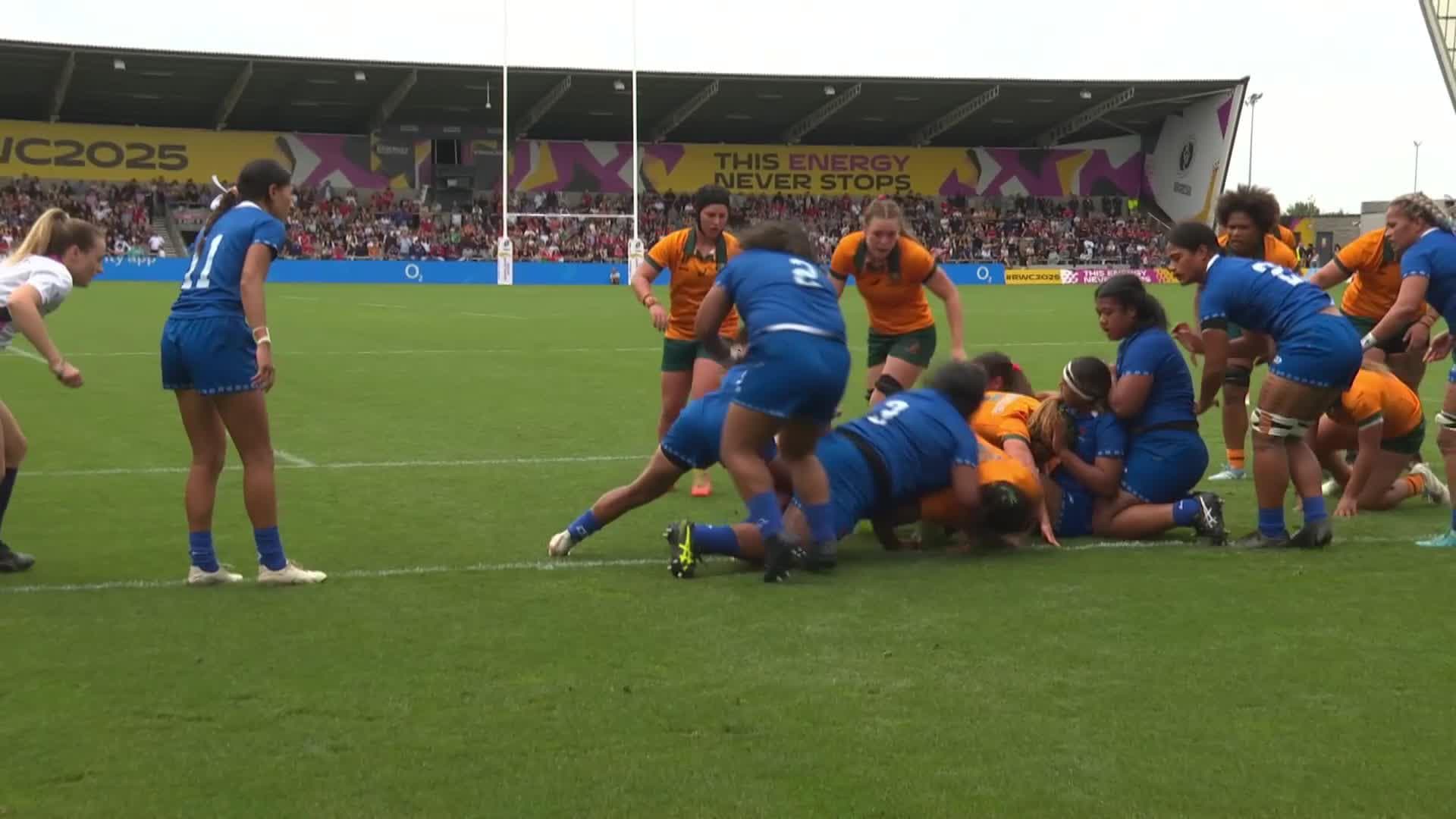Eva Karpani with a Try vs Samoa Women