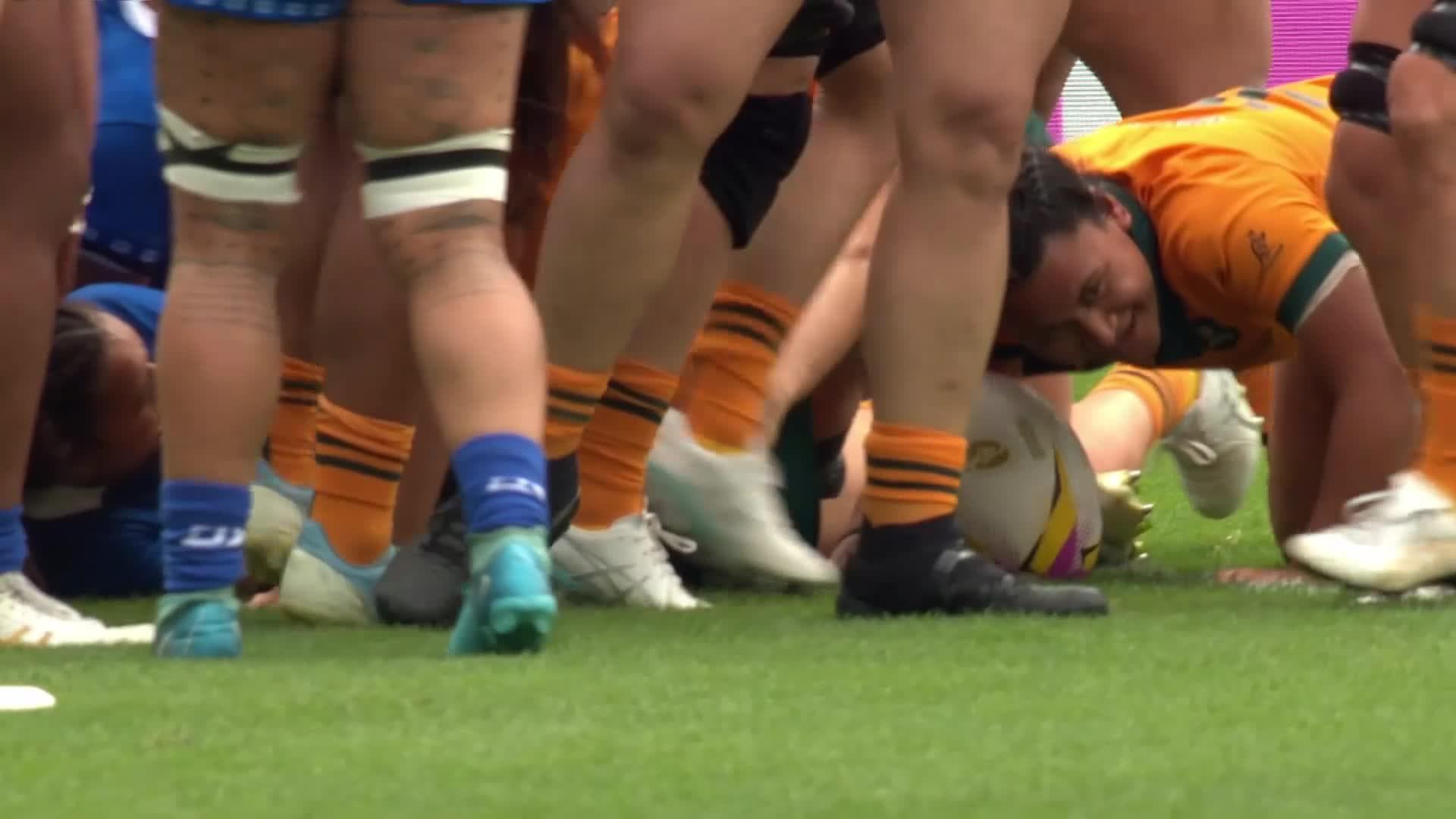 Katalina Amosa with a Try vs Samoa Women