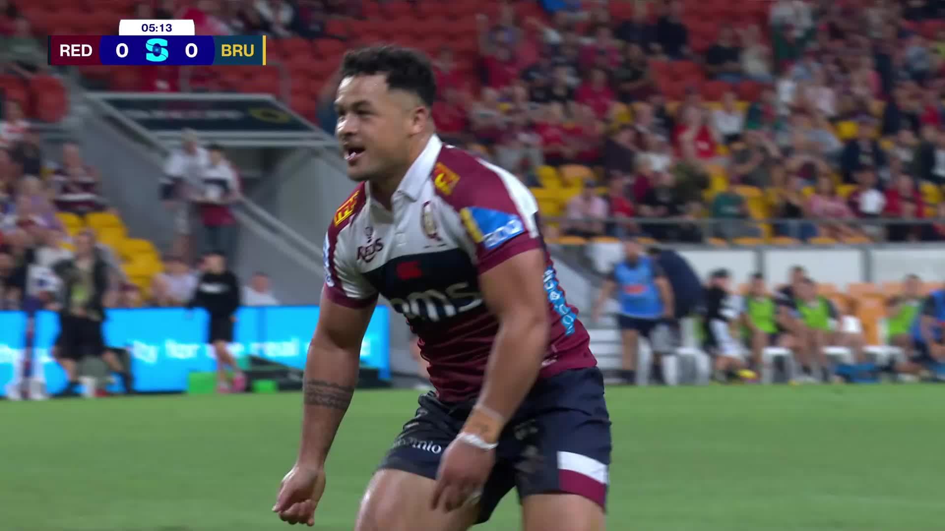 Hunter Paisami Try v Brumbies | SRP 2025
