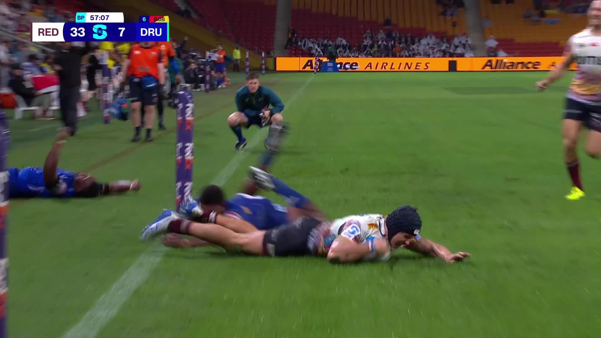 Josh Flook Try v Fijian Drua | SRP 2025