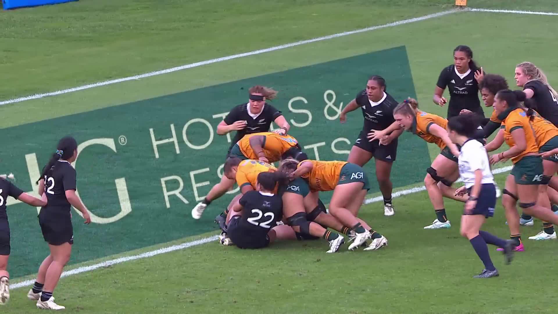 Ashley Marsters with a Try vs New Zealand Women