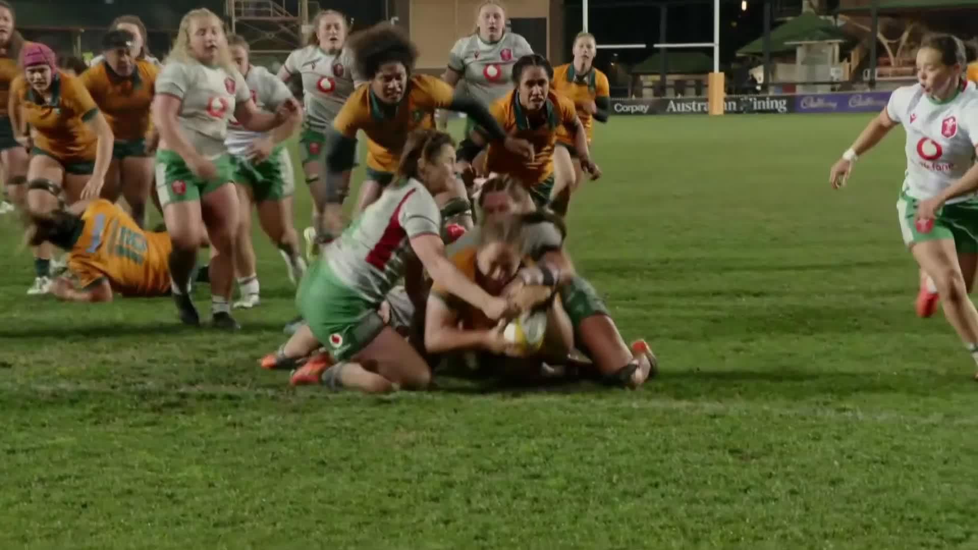 Ashley Marsters with a Try vs Wales Women