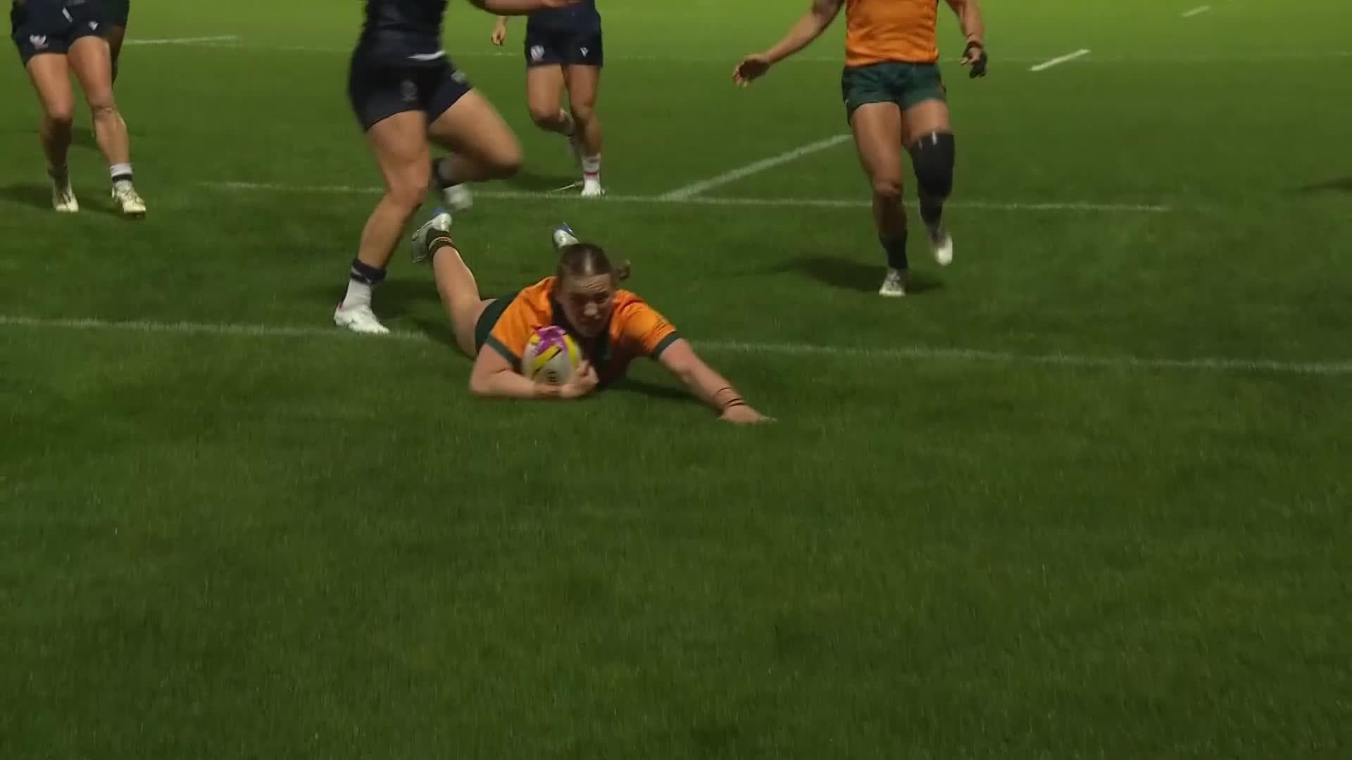 Caitlyn Halse with a Spectacular Try vs USA Women