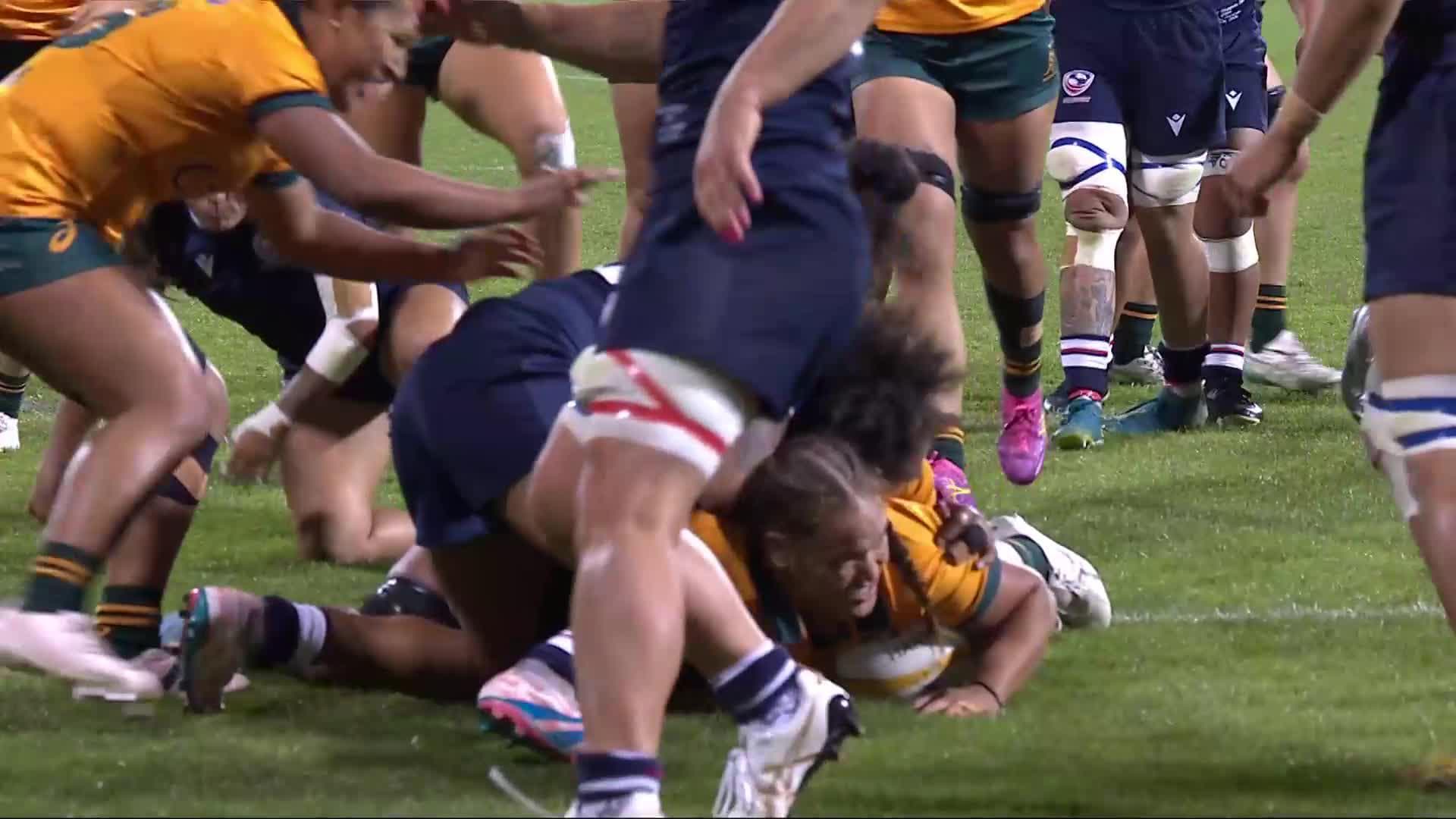 Ashley Marsters with a Try vs USA Women