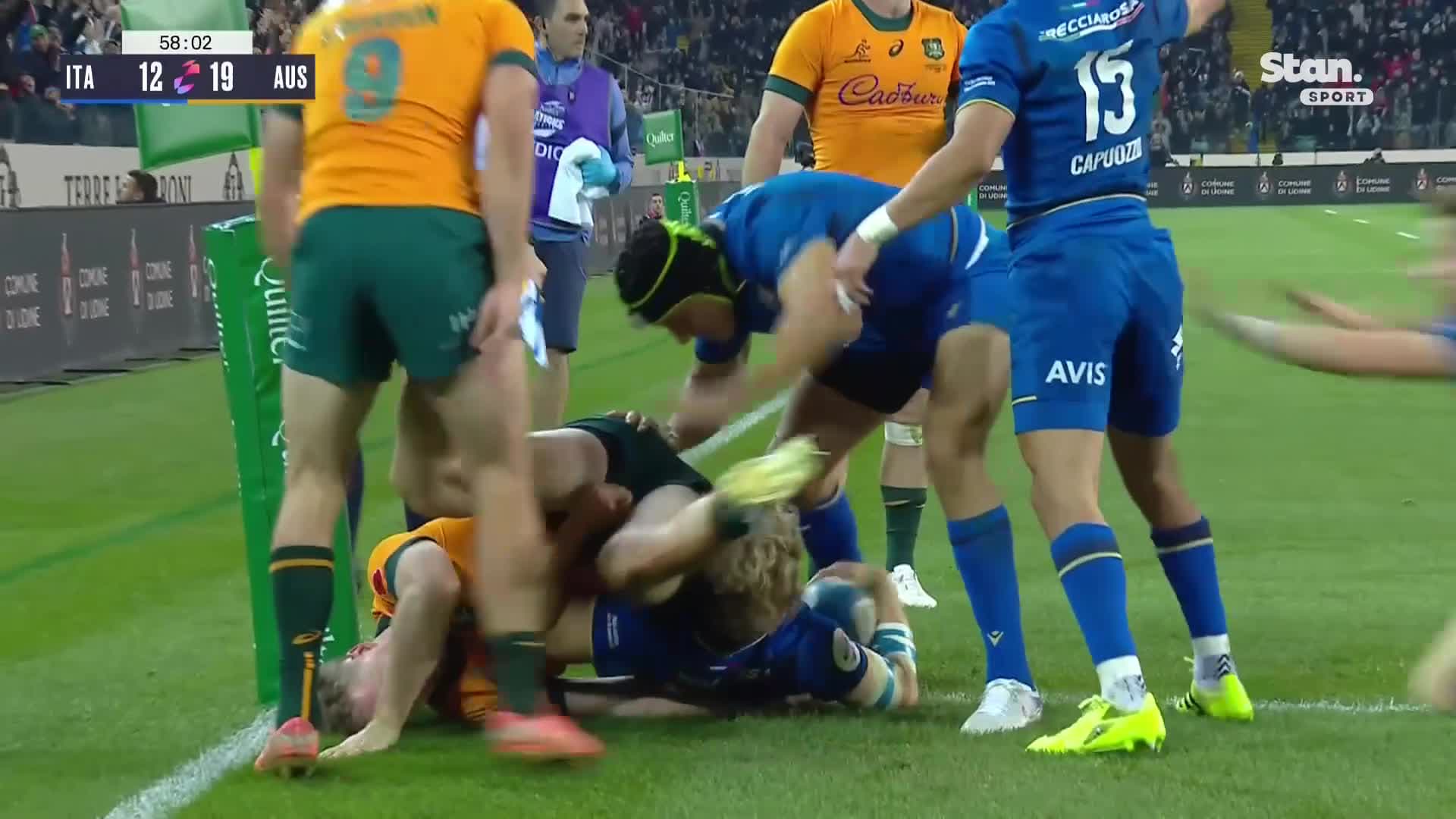 Louis Lynagh with a Try vs Australia