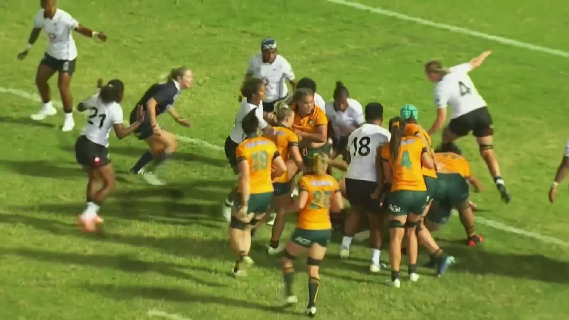 Tania Naden with a Try vs Fiji Women