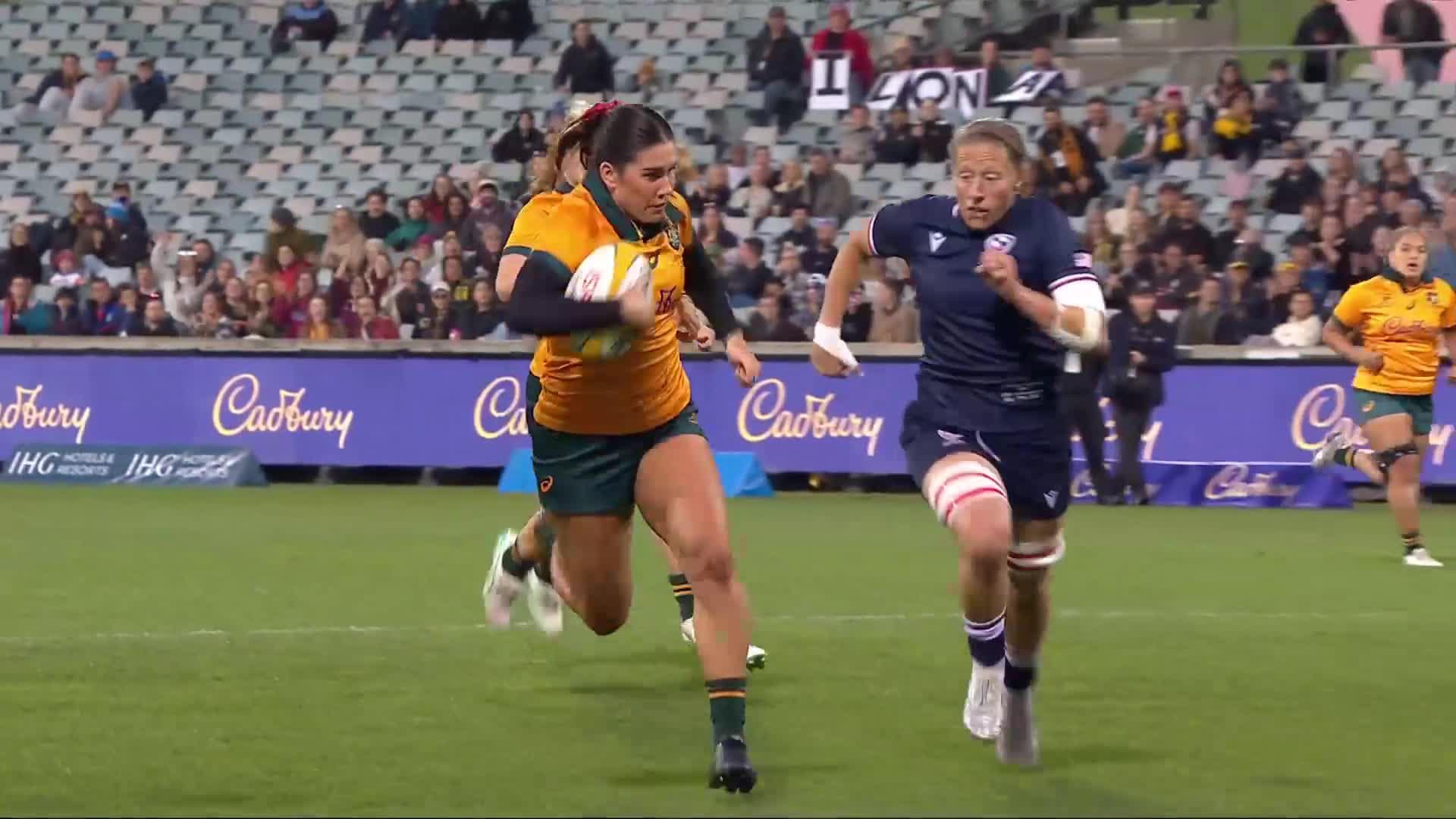 Charlotte Caslick with a Try vs USA Women