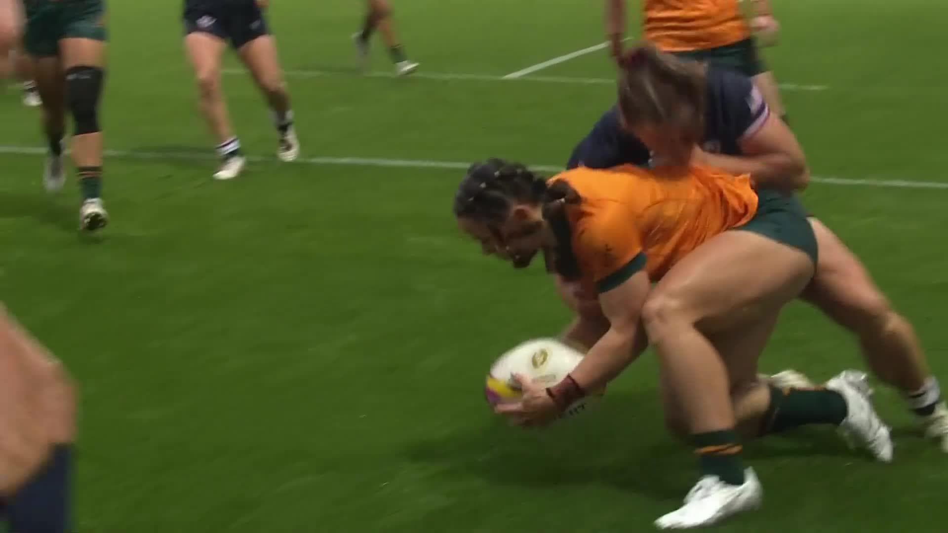 Desiree Miller with a Spectacular Try vs USA Women