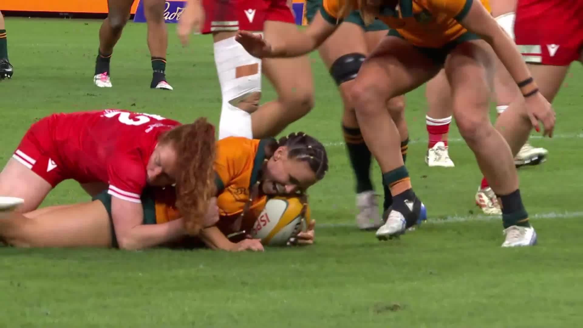 Desiree Miller with a Spectacular Try vs Canada Women