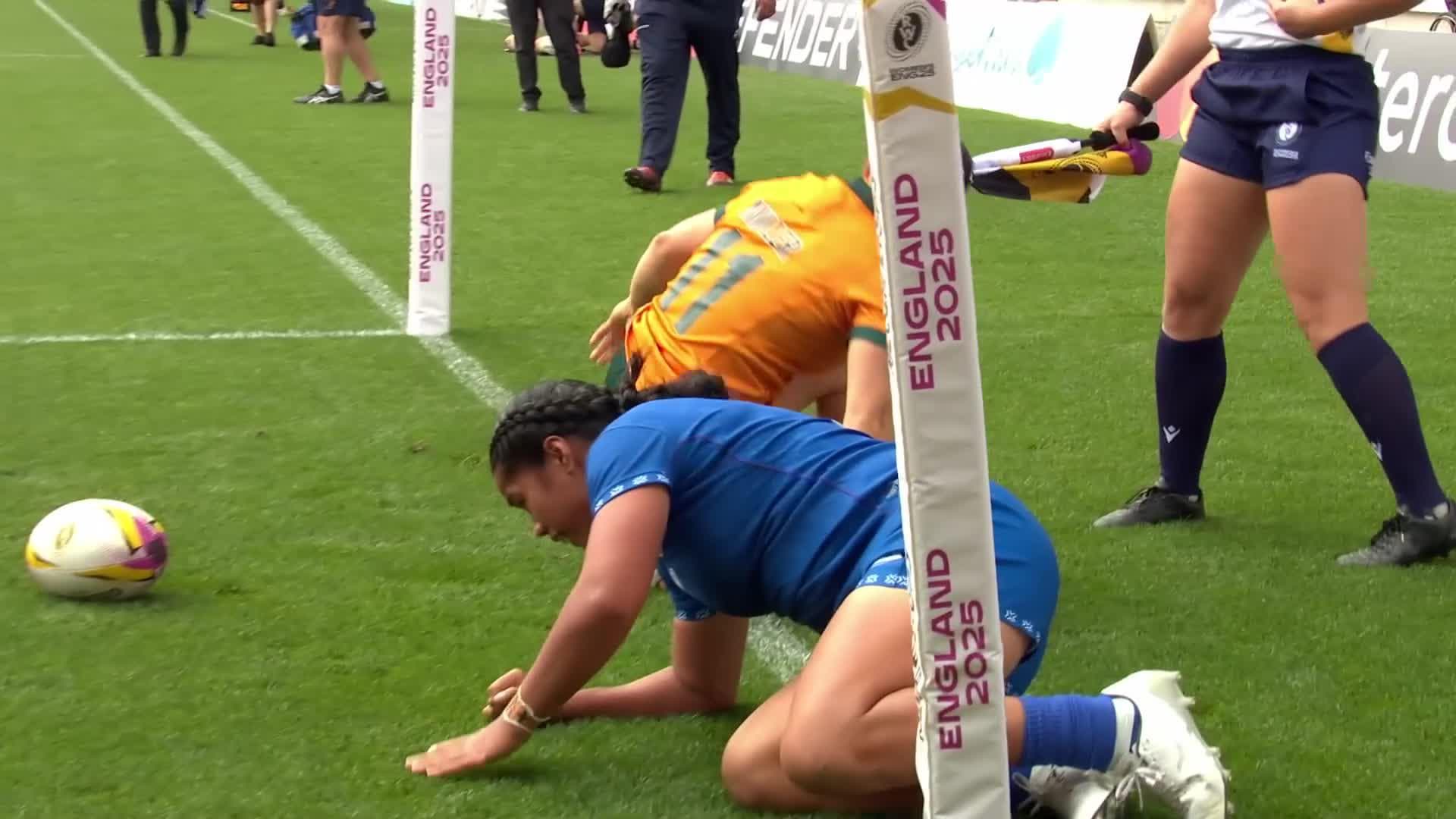 Desiree Miller with a Spectacular Try vs Samoa Women