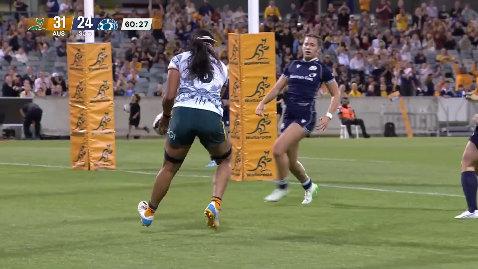 Try | Whitaker 3' | Wallaroos vs Scotland Women