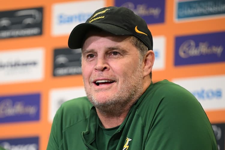 South Africa coach Rassie Erasmus on Thursday named a 54-player squad for the June 28 fixture against the Barbarians, followed by Tests against Italy and Georgia. Photo: Getty Images