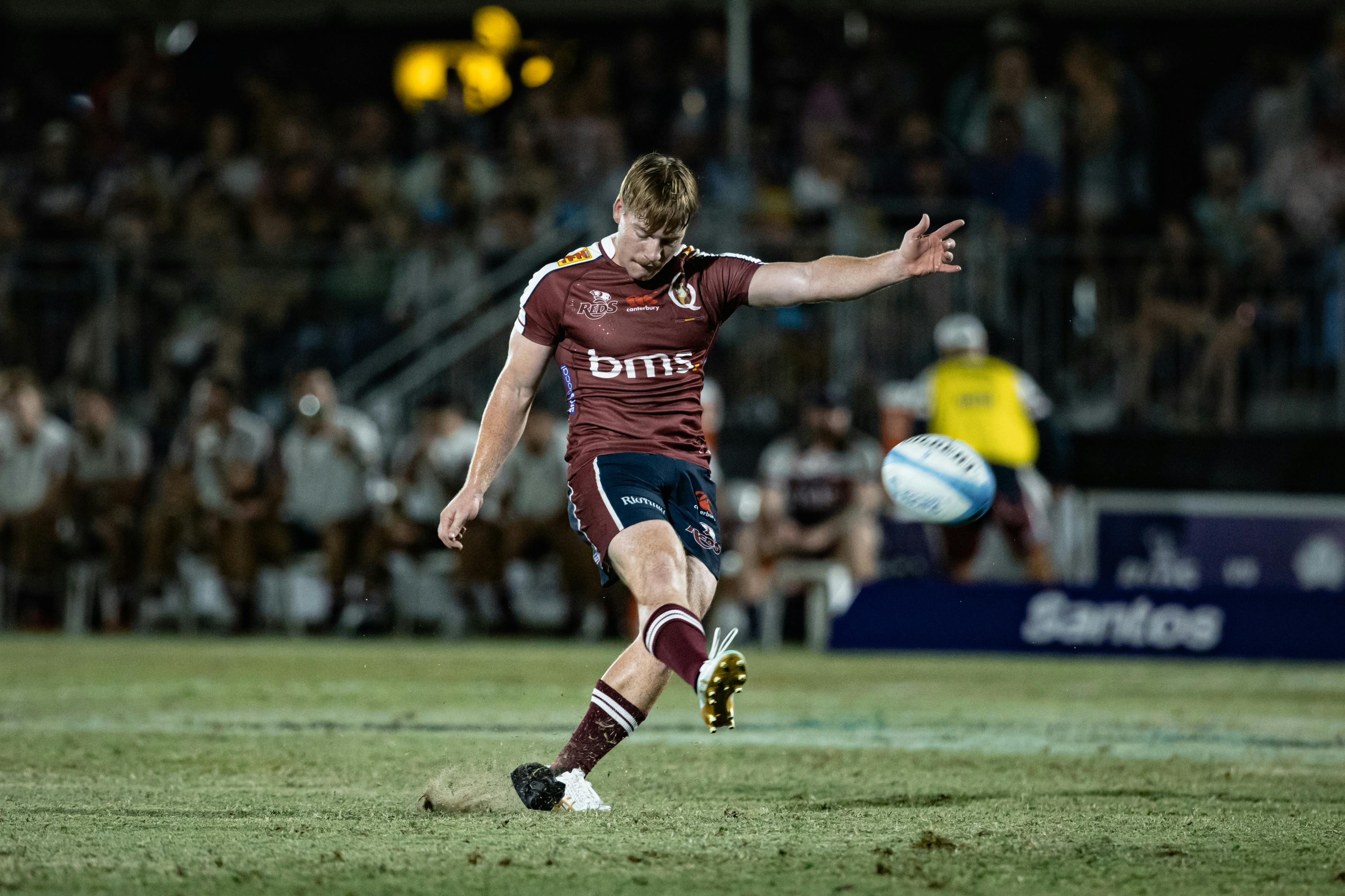 Harry McLaughlin-Phillips in action during Queensland's 2023 pre-season trial win over NSW in Roma. Picture: Stephen Tremain