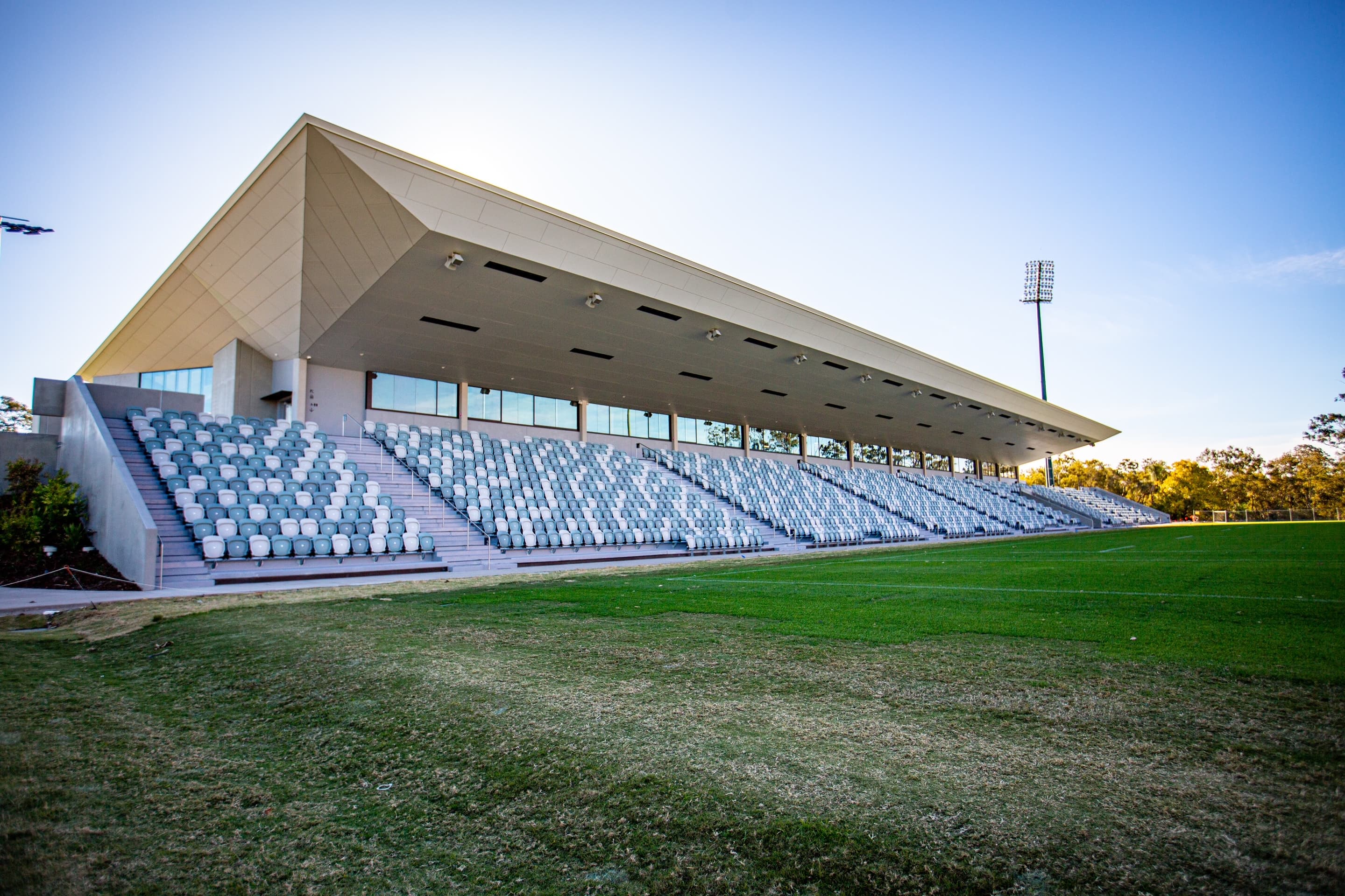 The new McLean Stand frontage to the National Rugby Training Centre.