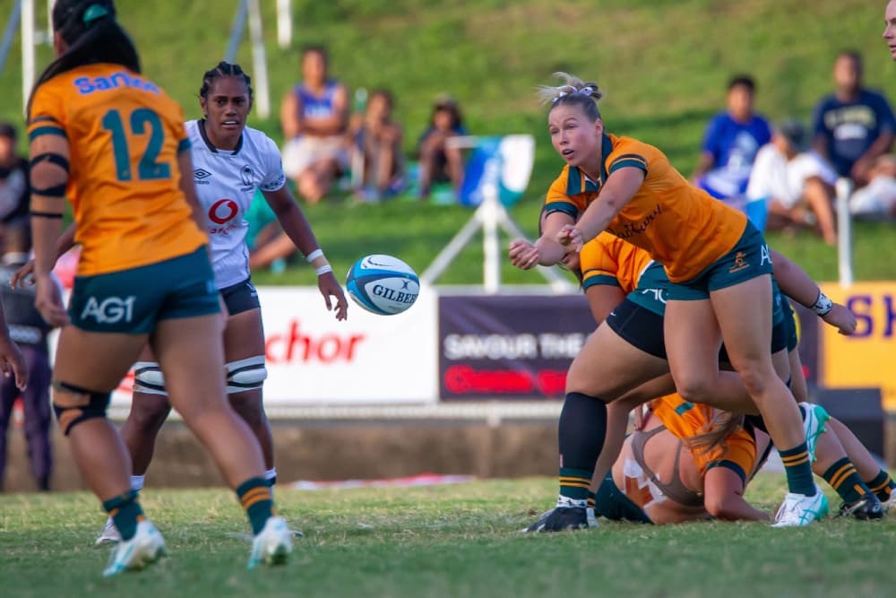 Layne Morgan got a rough introduction to contact sport - and has loved it ever since. Photo: Getty Images