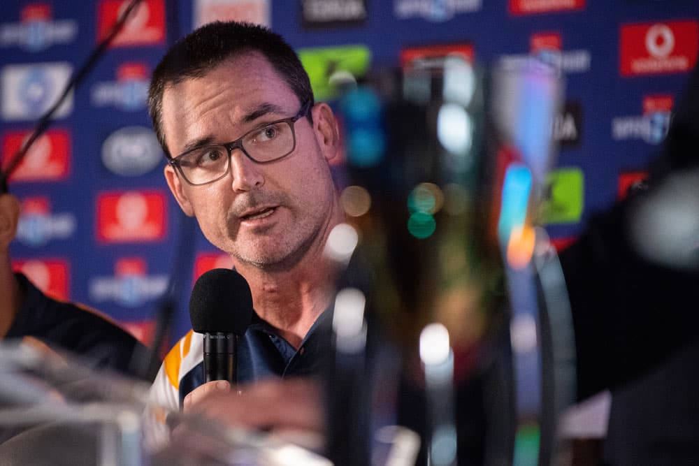 Brumbies coach Dan McKellar and his three Australian counterparts are using the coronavirus shutdown to collaborate. Photo: RUGBY.com.au/Stuart Walmsley