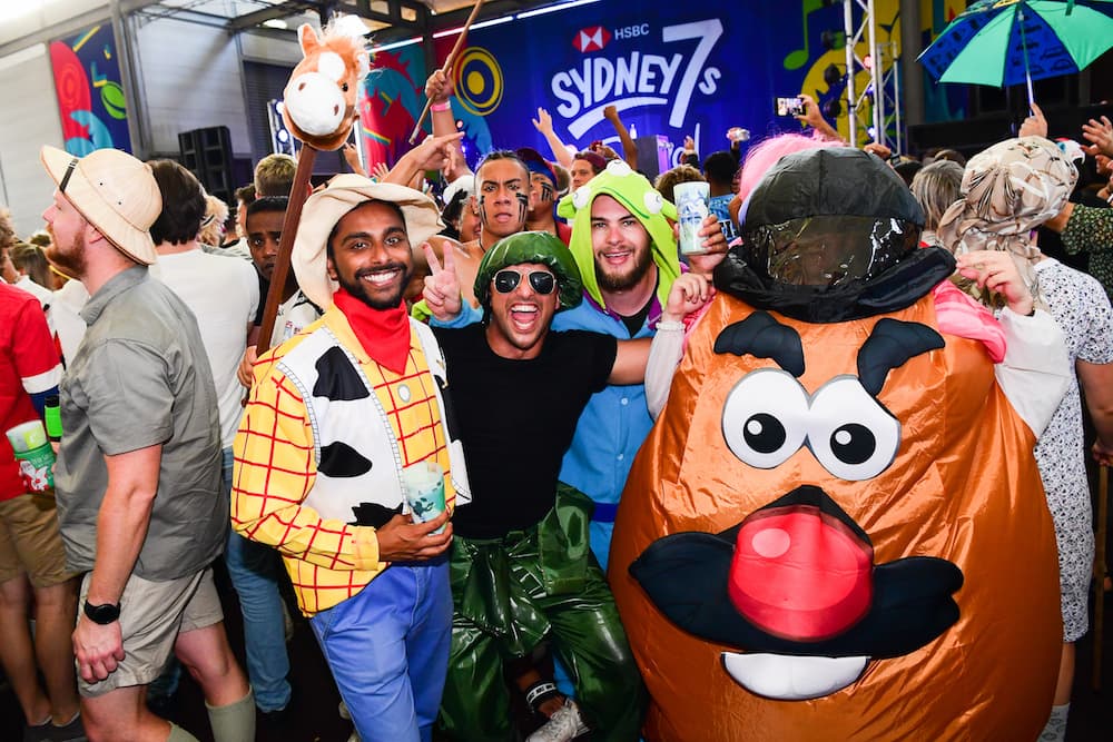 Sydney Sevens party goers at Spotless Stadium. Photo: Stuart Walmsley/RUGBY.com.au