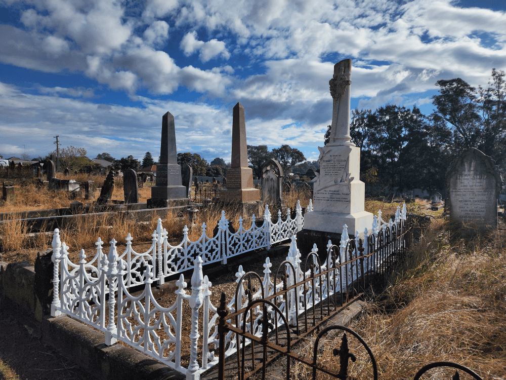 Robert Seddon's grave is undergoing a refurbishment, courtesy of the Maitland Blacks. Source: Nick Wasiliev
