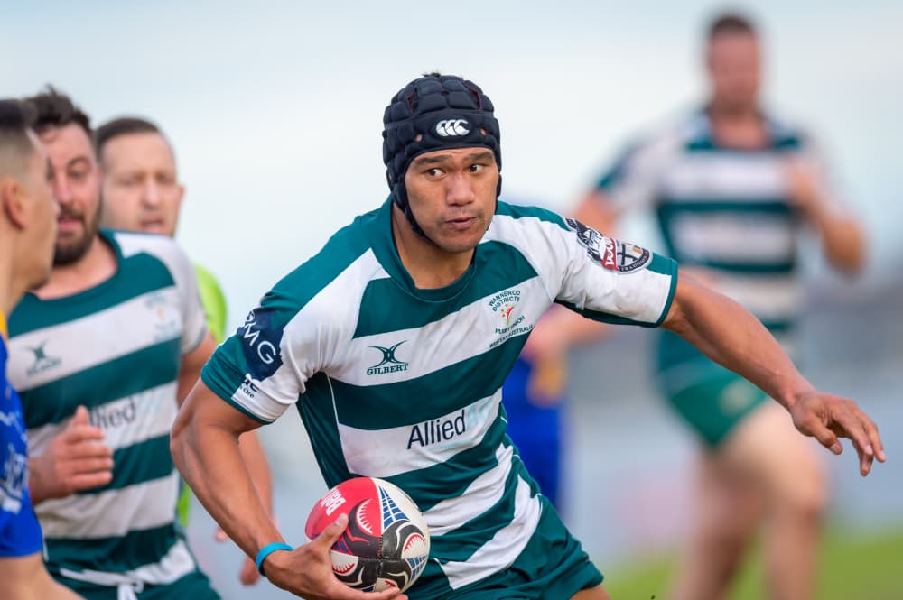 Wanaroo player Pama Fou competing in round six of the Fortescue Premier Grade 
