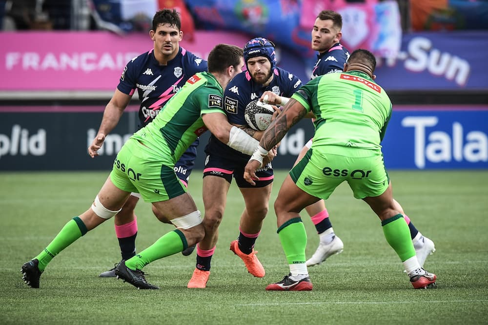 Pau and Stade Francais in action. Photo: AFP